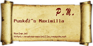 Puskás Maximilla névjegykártya